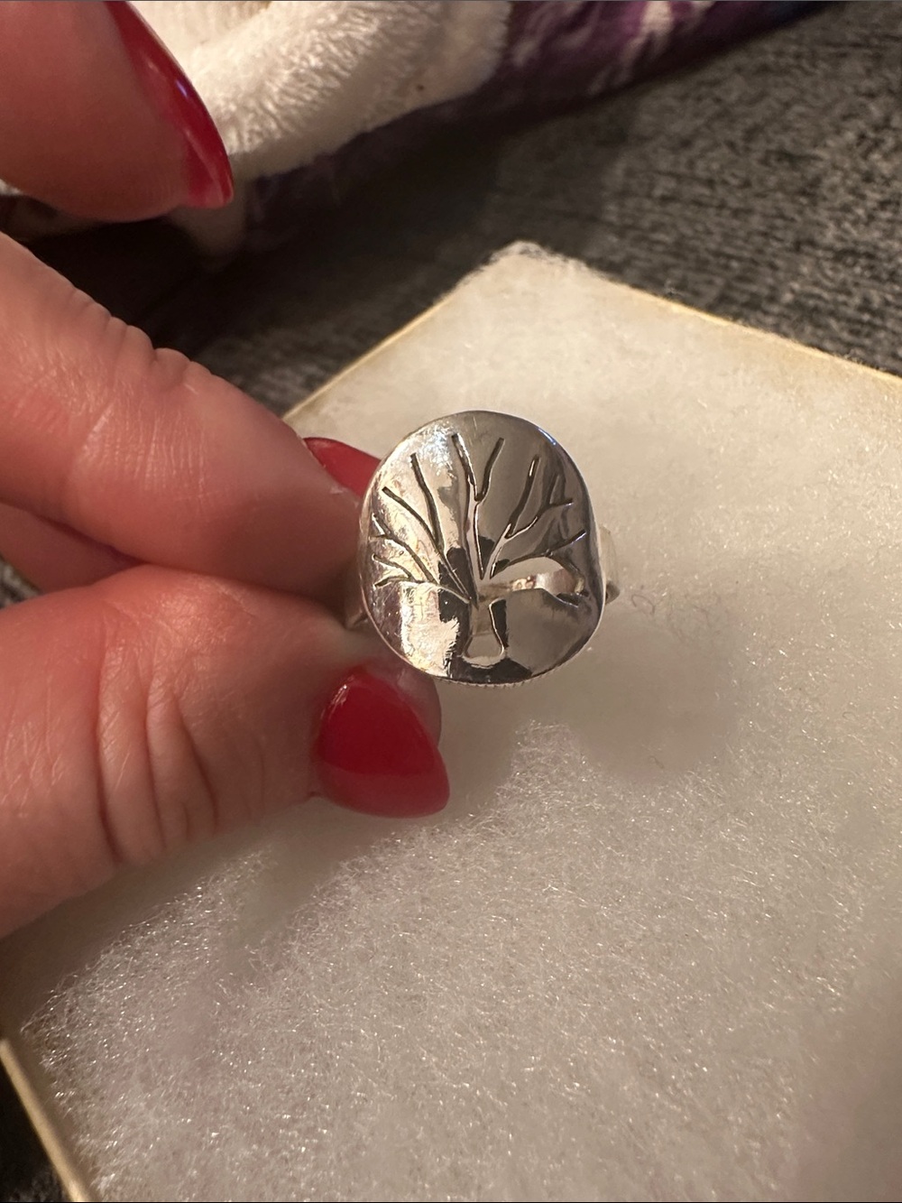 Silver Tree of Life Ring - carved out of a dime!